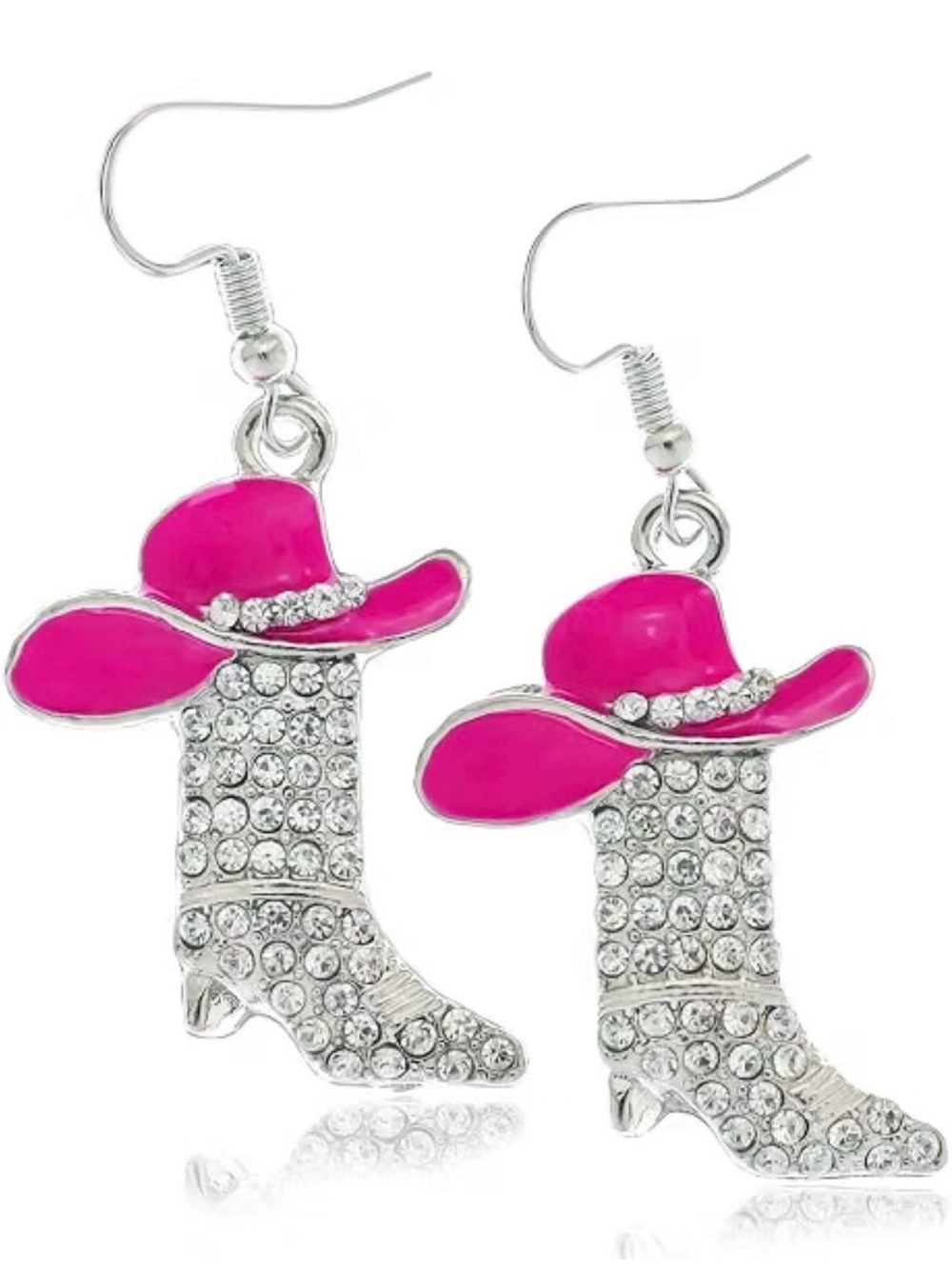 Rhinestone Western Boots Earrings Cowgirl Cowboy Enamel Hat Bohemian Rodeo Boot